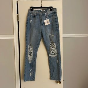 JBD high rise destroyed straight Jean NWT